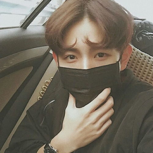  黑口罩中分男人
