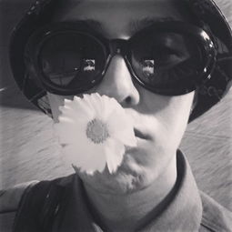  权志龙咬花图片