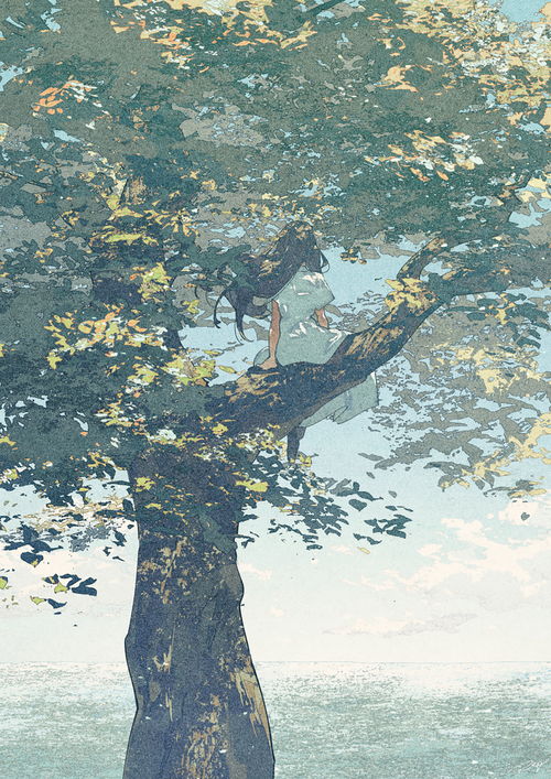  potg插画师当我开始明白画画的意义,我成为了自己整体上是水彩二分法,略微粗糙的笔刷和画面质感恰好给人一种岁月静好的感觉,用大量噪点运用像胶片一样有一种朦胧地故事感,而二分法强烈地光影和动态设计特别是头发以及自然景象又使得画面有一种生命