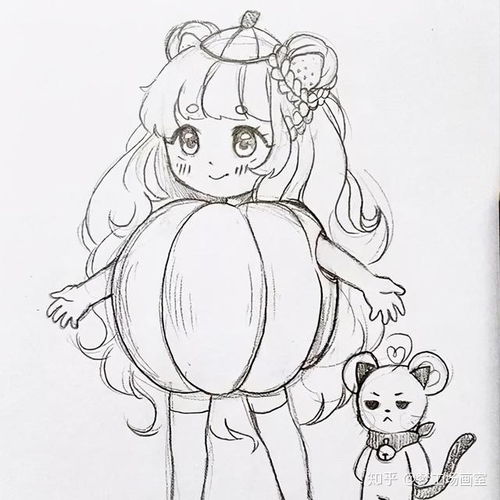  动漫女生手绘线稿