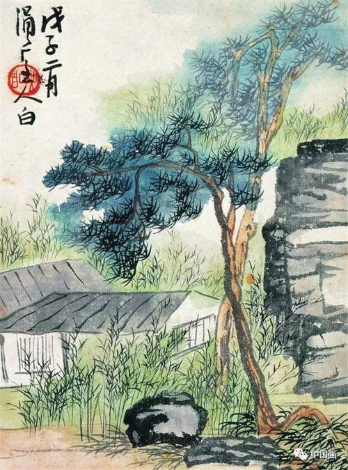  刘知白泼墨山水作品欣赏知白守黑,青山绿水图