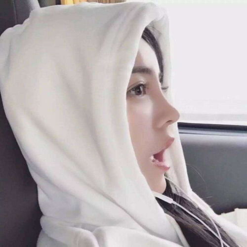 女生头像背影侧脸手绘