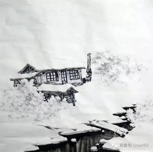  国画技法冰雪山水的画法
