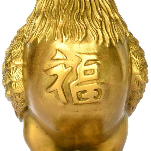  开光纯铜鸡摆件大号金鸡铜公鸡元宝鸡招财家居风水招桃花运防小三