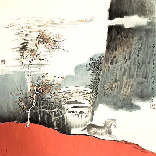  刘鸣开创意象线皴法的山水画宗师