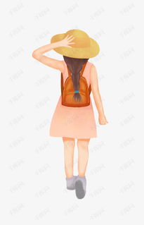  手绘女孩背影插画素材图片免费下载高清psd千库网图片编号10924944