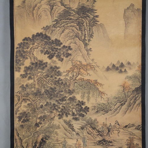 精品仿古老字画书法国画山水画墙挂画名人字画居家装饰懂六人