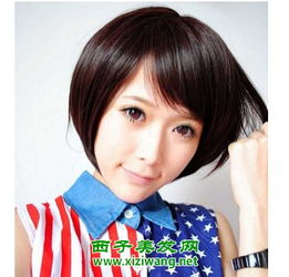  清爽干练女生波波头短发发型图片