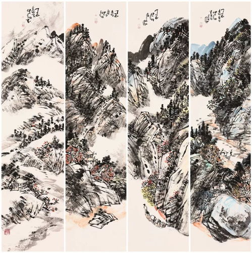  展览预告臻品水墨陕西青年中国画四条屏展