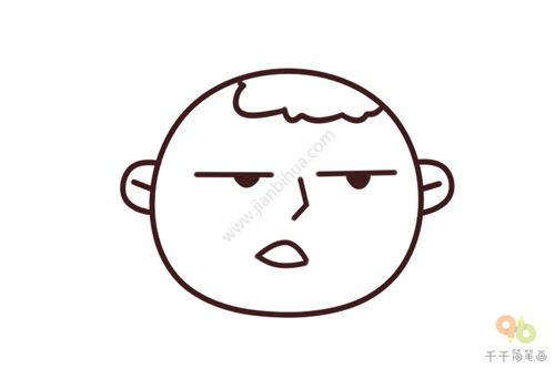  人物表情包呆呆的男孩简笔画