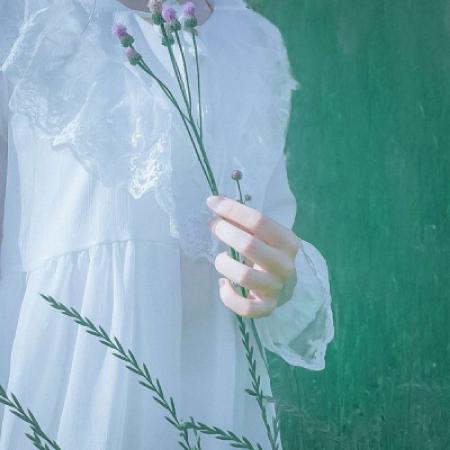  小清新部位女头森系,穿白纱裙的仙女