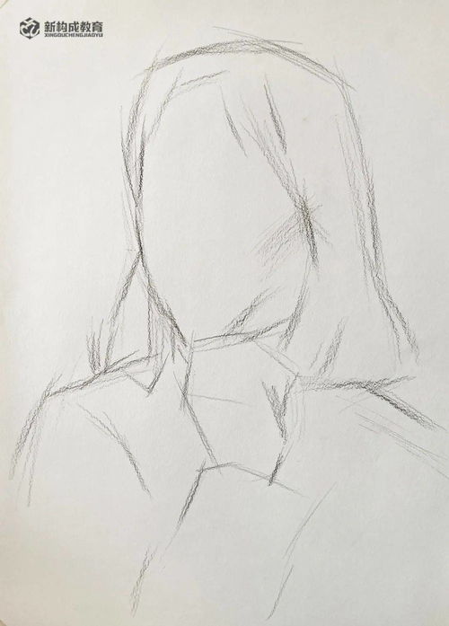 女头手拿枫叶头像素描