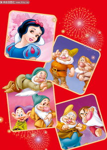  白雪公主与七个小孩子图片素材