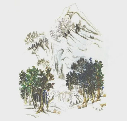  楠溪江小青绿山水画写生画法
