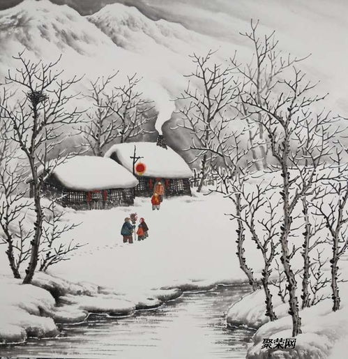  吴大恺雪景山水画现货雪景图