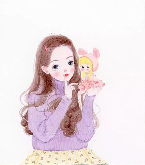  超清新唯美的水彩人物插画,大爱果断的换头像
