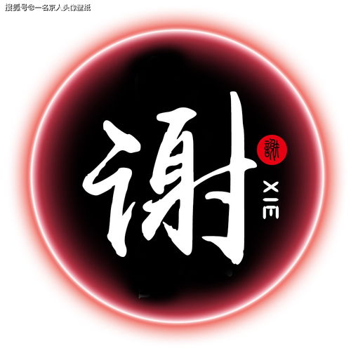  简约炫光姓氏头像,红蓝两色情侣专属,足足20张随你挑选