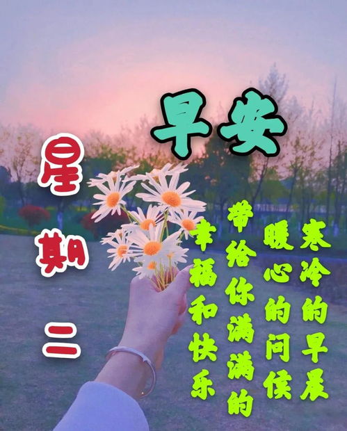  星期二漂亮早上好问候动态表情图片带字周二最美早安问候祝福语图片带字温馨