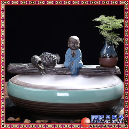  家用假山喷泉鱼缸盆景加湿器水景招财水车创意装饰礼品