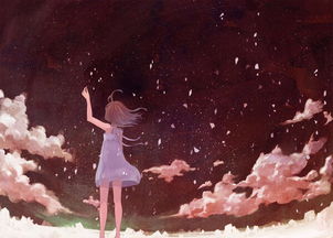  躺在草地上的星空动漫图片,仰望星空的
