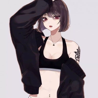  短发冷艳女生手绘头像,努力做好自己要做的一切
