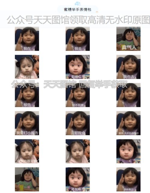  表情包小女孩举手表情包抖音热门表情包蜜糖女孩表情包