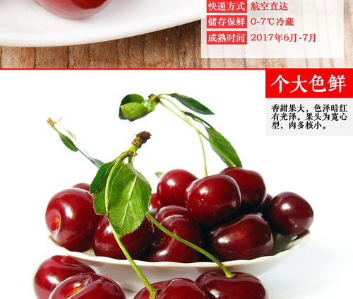  烟台大樱桃新鲜2斤装美早红灯樱桃航空包邮福卡商城