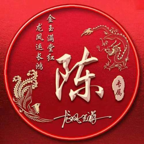  龙凤呈祥姓氏头像,百家姓雕刻其中,30张奢华立体效果震撼登场