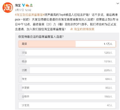  淘宝全网征集首席鉴雕官歌手周深成功当选