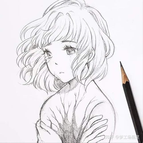 动漫女生手绘线稿