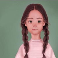  手绘插画女生头像彩绘气质好看插画女生头像