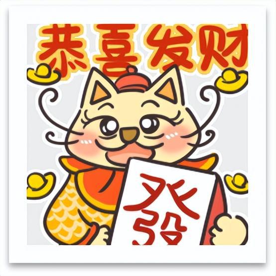  除夕之夜,阿喵为你准备了拜年表情包和红包封面