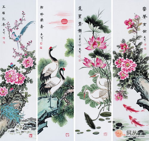  客厅南墙挂什么装饰画高颜值的选择就选花鸟画