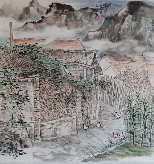  扎根山水,寄情笔墨,著名画家王占魁乡村题材山水画欣赏