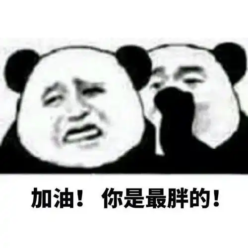  熊猫头说悄悄话表情包加油,你是最胖的