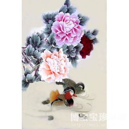  夏彩华富贵牡丹鸳鸯图类别国画花鸟作品