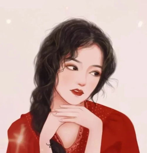  手绘气质红衣女生头像,永远热爱,永远热泪盈眶