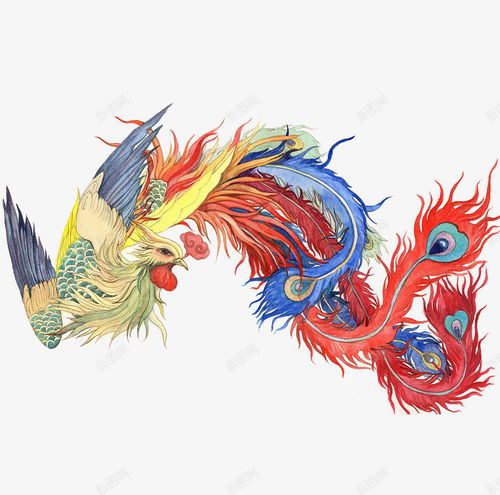 手绘水彩凤凰水墨火焰中国风透明图案148手绘水彩凤高清素材素材设计图片免费下载页面网页平面电商创意素材png素材凤素材