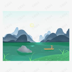  春天装饰边框山水远山png绿色海报边框素材图片免费下载高清psd千库网图片编号11915033