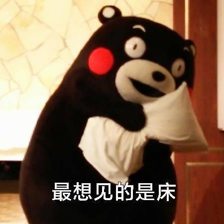  熊本熊表情包只想在床上躺到地老天荒