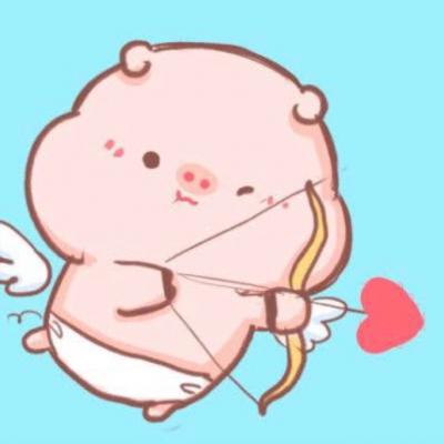  2019猪年最火微信头像卡通猪情侣头像一男一女