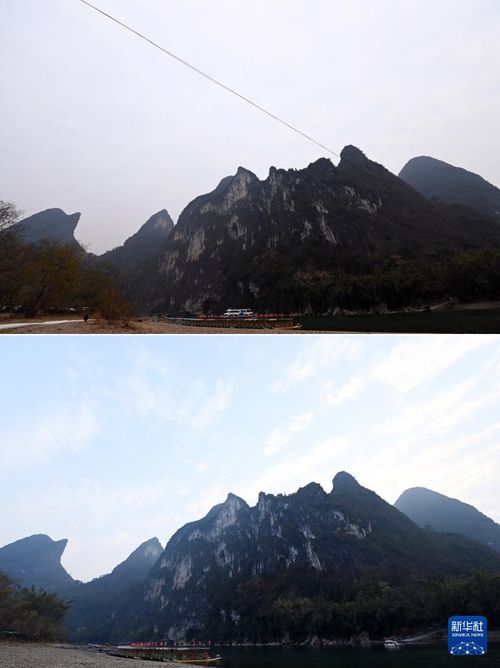  广西桂林迁改线缆还漓江山水秀美风姿