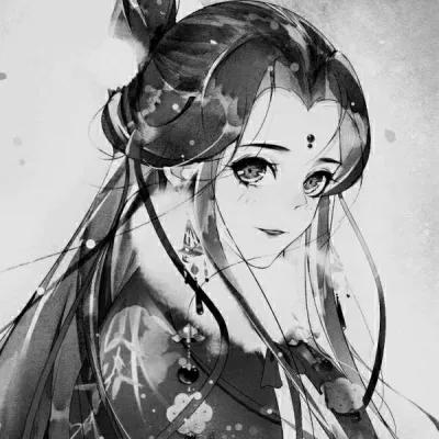 霸气有杀气古风女生头像黑白