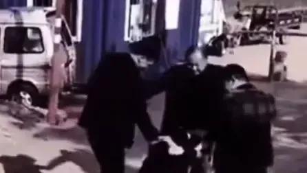  你见过一条狗和三个大男人在小区门口手拉手的转圈跳舞的吗