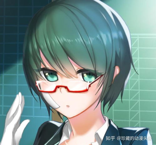 美女卡通头像眼镜