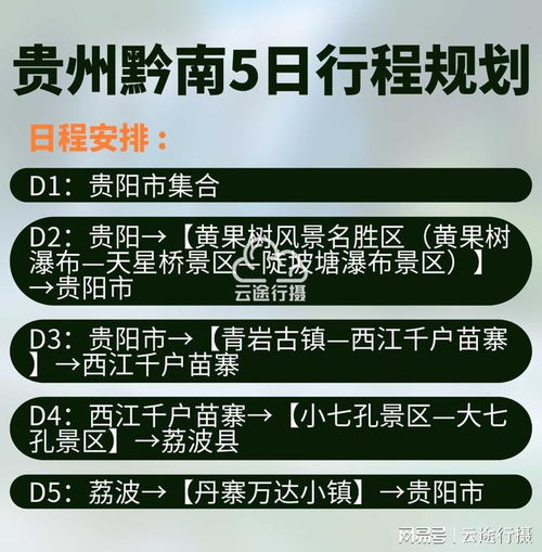  贵州黔南地区5日全景旅游路线图规划攻略,贵州黔南地区秘境之旅