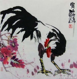  青年书画家国画斗方赏春图111104