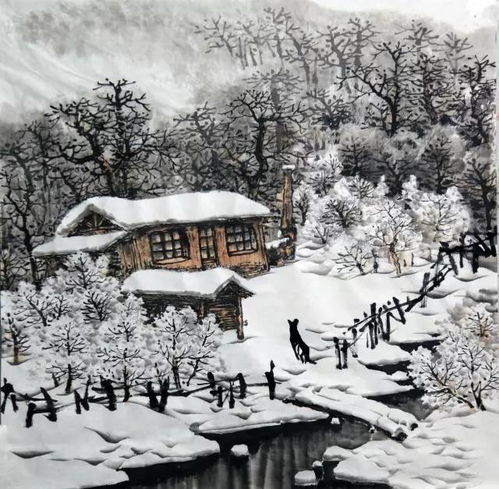  山水画入门雪景的画法