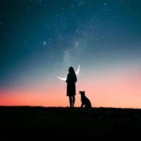  星空少女动漫图片唯美星空下的女孩动漫唯美图片