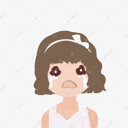  短发女孩哭泣表情插画素材图片免费下载千库网